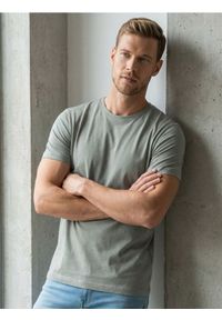 Sinsay - Bawełniana koszulka basic - zielony. Kolor: zielony. Materiał: bawełna #1