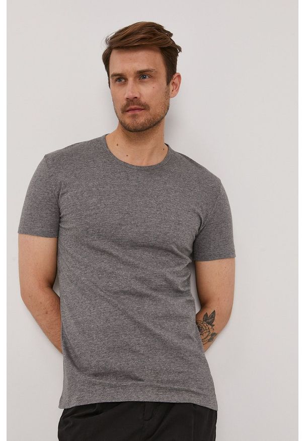 Paul Smith - T-shirt. Okazja: na co dzień. Kolor: szary. Materiał: dzianina. Styl: casual