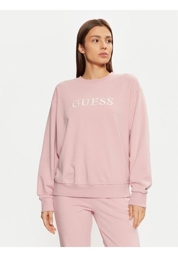 Guess Bluza O5RQ03 KCO31 Różowy Regular Fit. Kolor: różowy. Materiał: bawełna