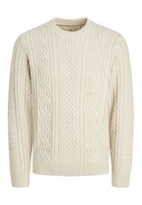 Jack & Jones - Jack&Jones Sweter Blusean 12283486 Beżowy Regular Fit. Kolor: beżowy. Materiał: syntetyk, bawełna
