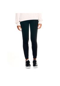 LEONE 1947 APPAREL - Damskie spodnie Leone z mankietem Winter Chic Boxing. Kolor: czarny. Materiał: tkanina. Sport: fitness