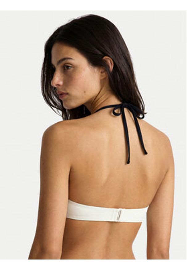 Calvin Klein Swimwear Góra od bikini LV00Q61225 Écru. Kolor: kremowy. Materiał: syntetyk