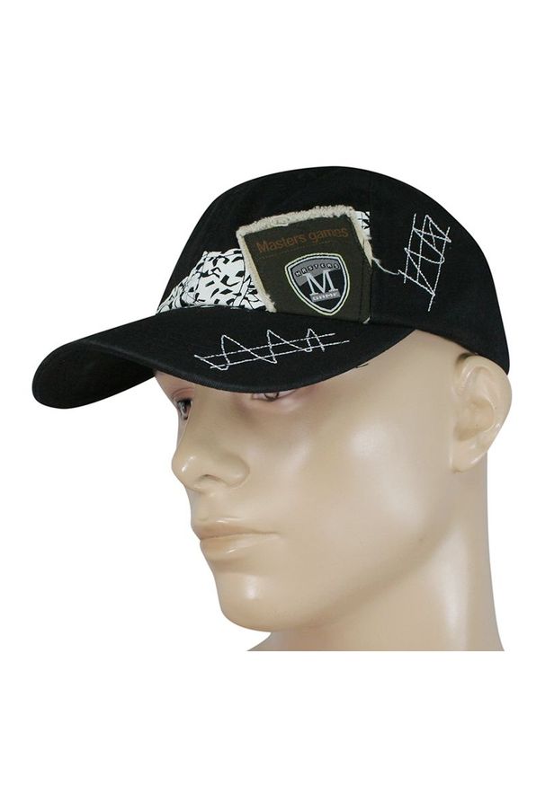 Jarek - Czapka z Daszkiem, Czarna z Naszywkami, Letnia Bejsbolówka, Przewiewna, Sportowa, Męska -JAREK. Kolor: czarny. Materiał: bawełna. Wzór: aplikacja. Sezon: lato. Styl: sportowy