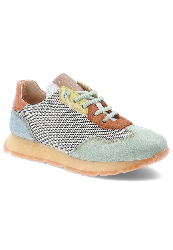 Kolorowe Sneakersy Hispanitas Modne Obuwie Damskie. Okazja: na co dzień. Zapięcie: sznurówki. Materiał: skóra. Szerokość cholewki: normalna. Wzór: kolorowy. Sezon: lato, wiosna. Styl: klasyczny, sportowy, casual