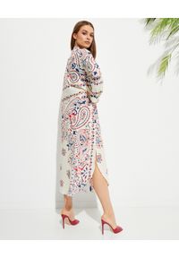 MOA Concept - MOA CONCEPT - Beżowa sukienka midi we wzór paisley. Kolor: beżowy. Materiał: bawełna. Długość rękawa: długi rękaw. Wzór: paisley. Styl: klasyczny. Długość: midi #2