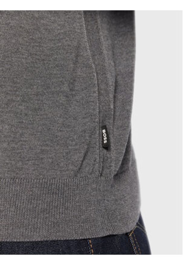 BOSS - Boss Sweter Melba-P 50468261 Szary Slim Fit. Kolor: szary. Materiał: wełna