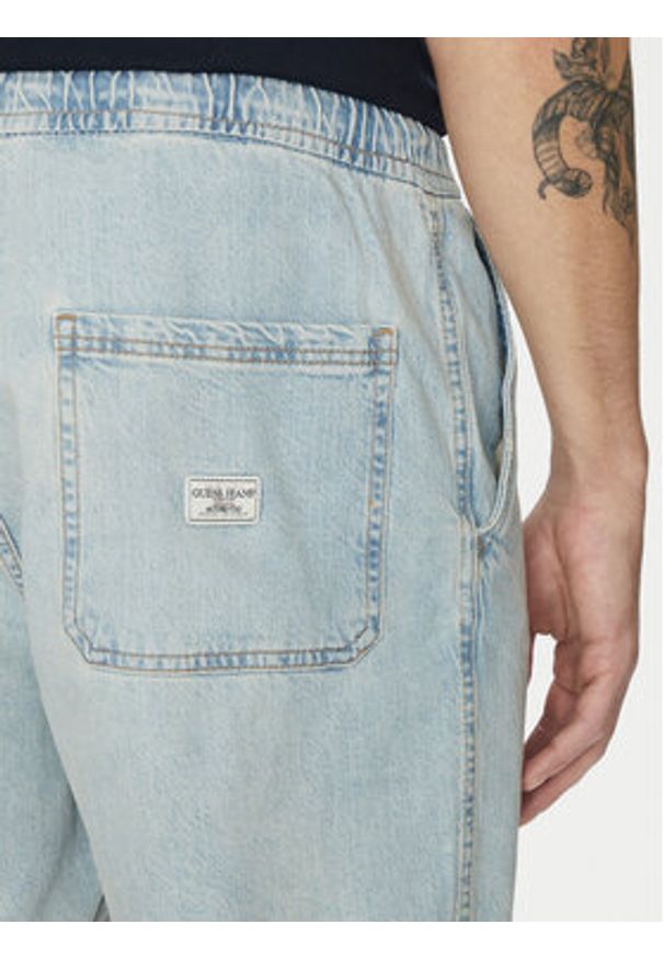 Guess Szorty jeansowe M5GD35 D5M51 Błękitny Regular Fit. Kolor: niebieski. Materiał: bawełna