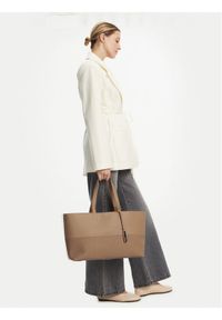 Calvin Klein Torebka Ck Mixmedia Shopper_Mono K60K613166 Beżowy. Kolor: beżowy. Materiał: skórzane #1