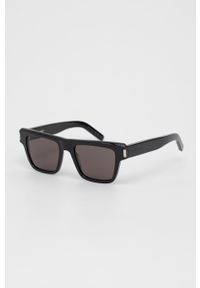 SAINT LAURENT - Saint Laurent okulary przeciwsłoneczne męskie kolor czarny. Kształt: prostokątne. Kolor: czarny. Wzór: geometria #6