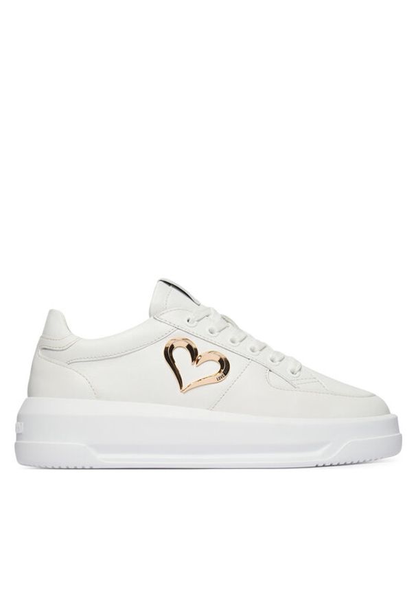 Love Moschino - LOVE MOSCHINO Sneakersy JA15485G0OIA0100 Biały. Kolor: biały. Materiał: skóra