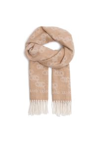 Szal Liu Jo Stola Jacquard Logo 2F3079 T0300 Cammello 00070. Kolor: beżowy. Materiał: materiał #1