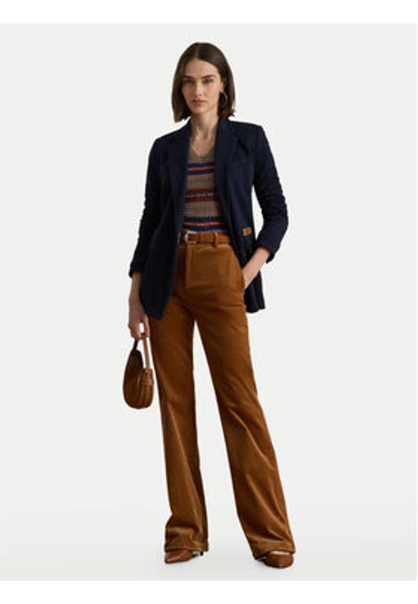 Lauren Ralph Lauren - LAUREN RALPH LAUREN Marynarka 200980021001 Granatowy Straight Fit. Kolor: niebieski. Materiał: bawełna