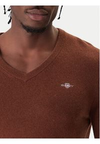 GANT - Gant Sweter 8050274 Brązowy Regular Fit. Kolor: brązowy. Materiał: wełna #5
