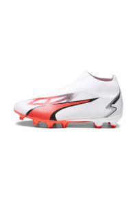 Buty piłkarskie męskie Puma Ultra Match Ll Fg Ag. Zapięcie: bez zapięcia. Kolor: pomarańczowy, biały, wielokolorowy, czarny. Materiał: materiał, syntetyk. Szerokość cholewki: normalna. Sport: piłka nożna