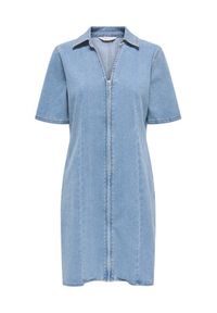 only - ONLY Sukienka jeansowa Frida 15360436 Niebieski Regular Fit. Kolor: niebieski. Materiał: bawełna #6