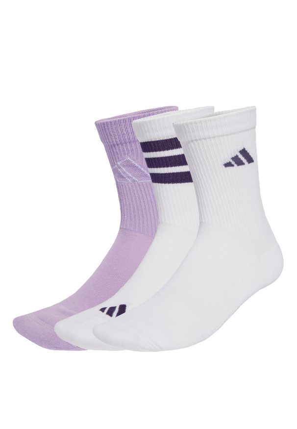 Adidas - Skarpety Logo 3 Pairs. Kolor: wielokolorowy, fioletowy, biały. Materiał: materiał. Sport: fitness