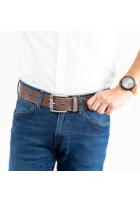 Tom Tailor - TOM TAILOR MĘSKI PASEK SKÓRZANY KLASYCZNY SKÓRA TG1070R20/681 45mm Gürtel Q.2099 0681 BROWN. Materiał: skóra. Wzór: gładki, paski. Styl: klasyczny