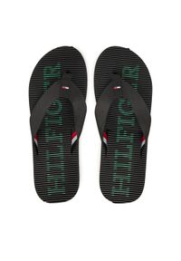 TOMMY HILFIGER - Tommy Hilfiger Japonki Massage Beach Sandal FM0FM05443 Czarny. Kolor: czarny. Materiał: materiał