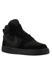 Buty do chodzenia dla dzieci Nike Court Borough Mid GS. Zapięcie: sznurówki. Kolor: czarny, wielokolorowy. Materiał: syntetyk, tkanina, materiał. Szerokość cholewki: normalna. Model: Nike Court. Sport: turystyka piesza