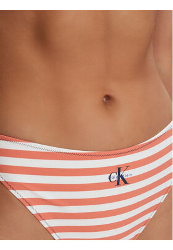 Calvin Klein Swimwear Dół od bikini LV00Q61147 Pomarańczowy. Kolor: pomarańczowy. Materiał: syntetyk