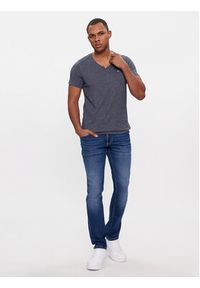 Tommy Jeans T-Shirt Jaspe DM0DM09587 Granatowy Slim Fit. Kolor: niebieski. Materiał: bawełna, syntetyk