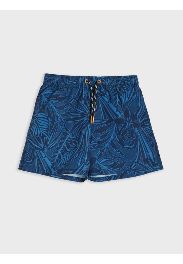 Sinsay - Szorty kąpielowe z motywem roślinnym - granatowy. Kolor: niebieski