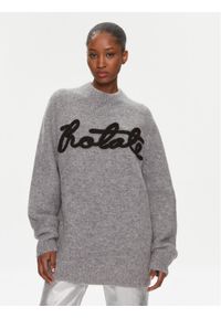 ROTATE Sweter Knit Oversize Logo Jumper 1120921249 Szary Oversize. Kolor: szary. Materiał: syntetyk #1