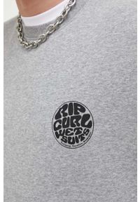 Rip Curl bluza męska kolor szary z nadrukiem. Kolor: szary. Materiał: bawełna. Wzór: nadruk #5