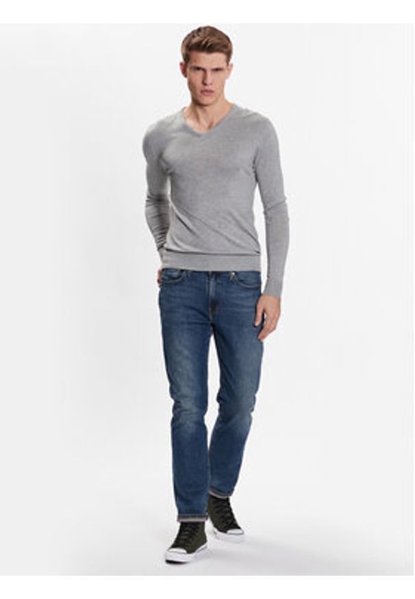 Brave Soul Sweter MK-36BRAMBER Szary Regular Fit. Kolor: szary. Materiał: wiskoza