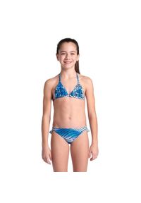 Strój kąpielowy dziewczęcy dwuczęściowy bikini basen Arena Water Print. Kolor: biały, niebieski, wielokolorowy. Wzór: nadruk #1