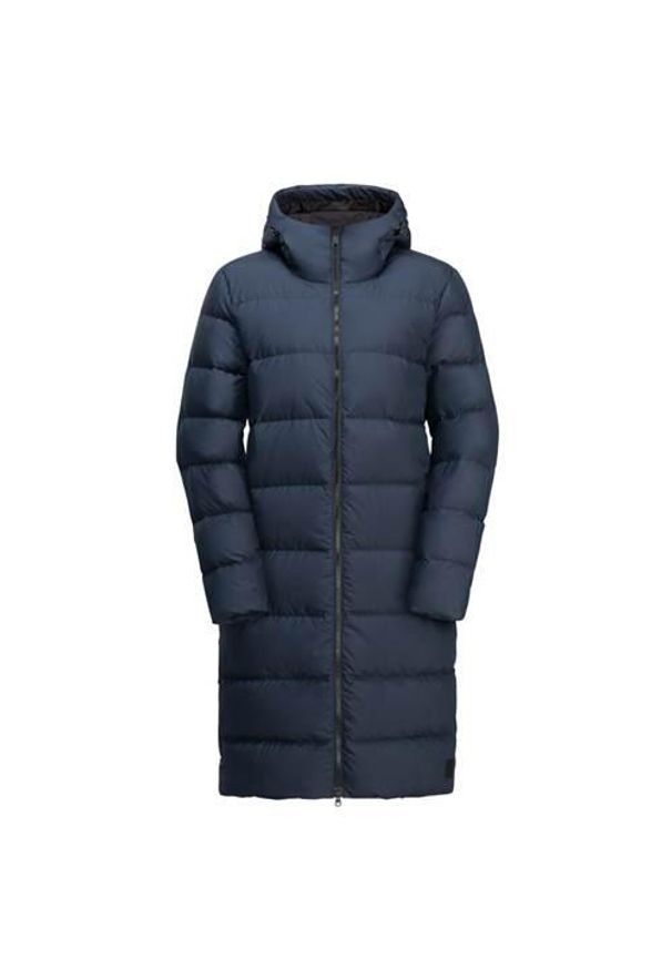 Kurtka uniwersalna damska Jack Wolfskin 12041331010. Typ kołnierza: kaptur, golf. Kolor: niebieski. Materiał: syntetyk. Długość: długie. Sport: golf