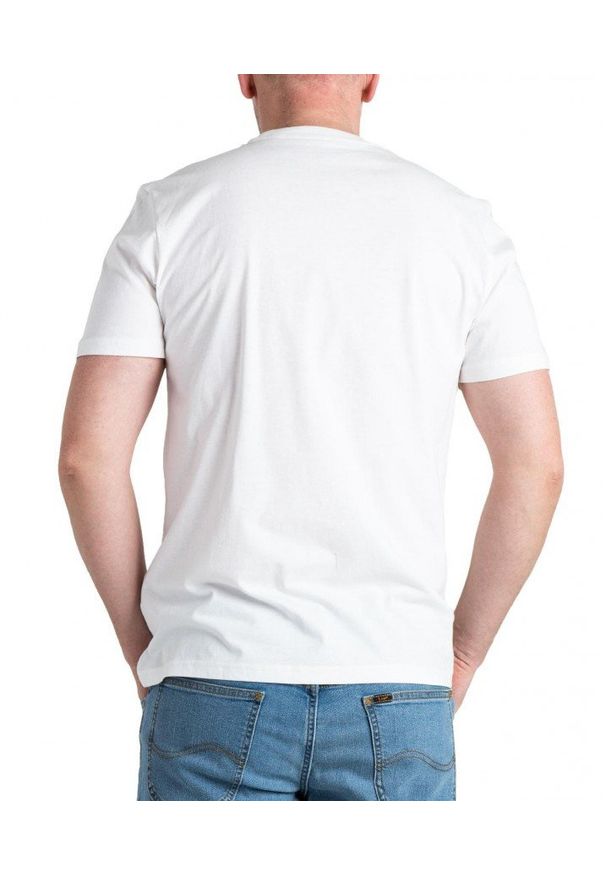 Lee - LEE MEDIUM WOBBLY TEE MĘSKI T-SHIRT KOSZULKA LOGO NADRUK BRIGHT WHITE LL04FQLJ 112331451. Wzór: nadruk