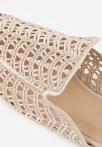 Born2be - Beżowe Klapki Mule z Ażurową Cholewką Szydełkową Civeza. Okazja: na co dzień. Kolor: beżowy. Materiał: jeans, len. Wzór: ażurowy. Sezon: lato. Styl: casual #4
