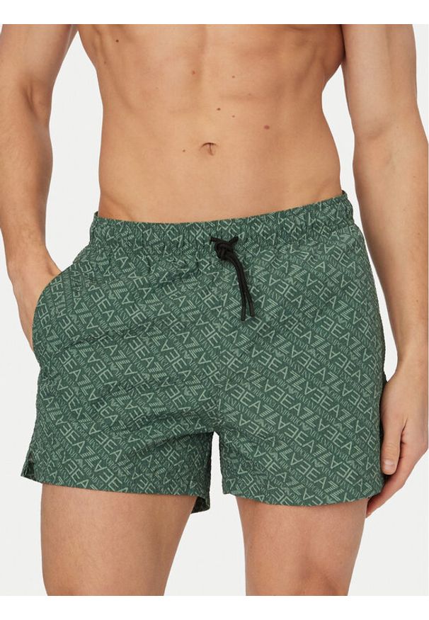 EA7 Emporio Armani Szorty kąpielowe 7M001677 AF21249 M7130 Zielony Regular Fit. Kolor: zielony. Materiał: syntetyk