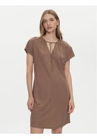 only - ONLY Sukienka codzienna Jany 15351683 Brązowy Relaxed Fit. Okazja: na co dzień. Kolor: brązowy. Materiał: syntetyk. Typ sukienki: proste. Styl: casual