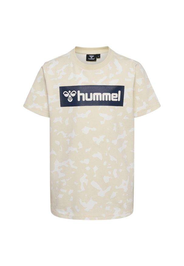 Koszulka dla dzieci Hummel Rush Aop. Kolor: wielokolorowy, biały, beżowy. Materiał: jersey. Sport: joga i pilates