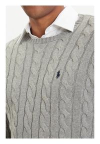 Polo Ralph Lauren Sweter 710775885013 Szary Regular Fit. Typ kołnierza: polo. Kolor: szary. Materiał: bawełna
