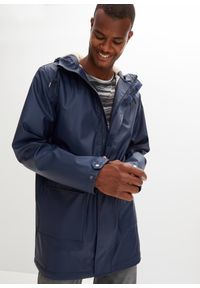 bonprix - Kurtka zimowa przeciwdeszczowa na podszewce z polaru baranka. Kolor: niebieski. Materiał: polar. Sezon: zima #1