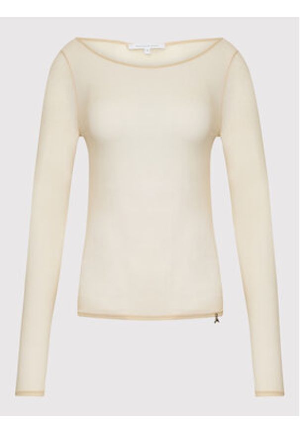 Patrizia Pepe Bluzka CM0764-J014/B633 Beżowy Regular Fit. Kolor: beżowy. Materiał: syntetyk