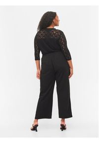 Zizzi Spodnie materiałowe V90132A Czarny Loose Fit. Kolor: czarny. Materiał: syntetyk #4
