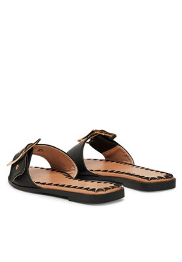 DeeZee Klapki 760-4 Czarny. Kolor: czarny. Materiał: skóra