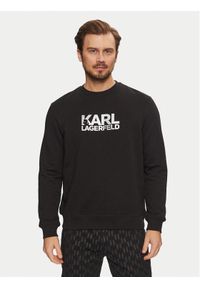 Karl Lagerfeld - KARL LAGERFELD Bluza 705091 551917 Czarny Regular Fit. Typ kołnierza: dekolt w karo. Kolor: czarny. Materiał: bawełna #1