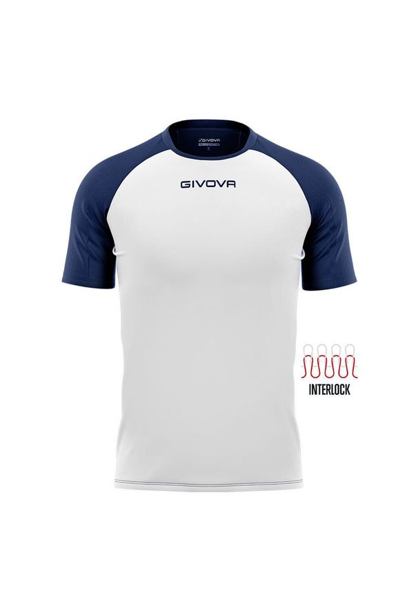 Koszulka piłkarska dla dzieci Givova Capo MC. Kolor: niebieski, wielokolorowy, biały. Sport: piłka nożna