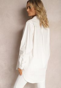 Renee - Biała Koszula o Długim Fasonie z Podwijanymi Rękawami Thimusa. Okazja: na co dzień. Kolor: biały. Długość: długie. Styl: casual #4