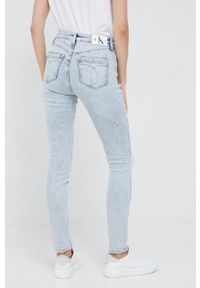 Calvin Klein Jeans jeansy J20J218633.PPYY damskie high waist. Stan: podwyższony. Kolor: niebieski. Wzór: aplikacja #4