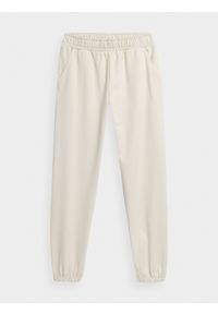 outhorn - Spodnie dresowe joggery damskie Outhorn - białe. Kolor: biały. Materiał: dresówka