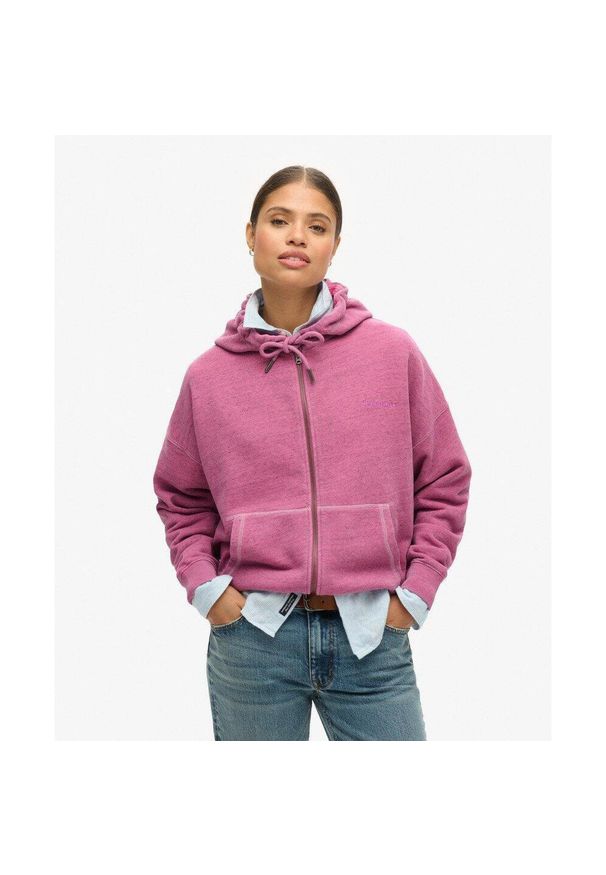 Superdry - Bluza Essential Logo Overdyed Zh. Kolor: różowy