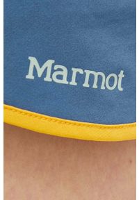 Marmot szorty outdoorowe Elda kolor niebieski gładkie medium waist. Kolor: niebieski. Materiał: tkanina, włókno, materiał. Wzór: gładki #5