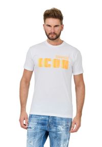 DSQUARED2 Biały t-shirt Icon Blur Cool Fit Tee. Kolor: biały