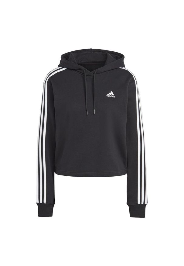 Adidas - Essentials 3-Stripes French Terry Crop Hoodie. Typ kołnierza: kaptur. Kolor: biały, czarny, wielokolorowy. Materiał: materiał. Długość: krótkie